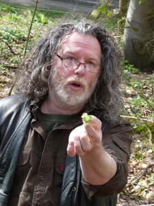 Chris Bax showing us wood sorrel 
